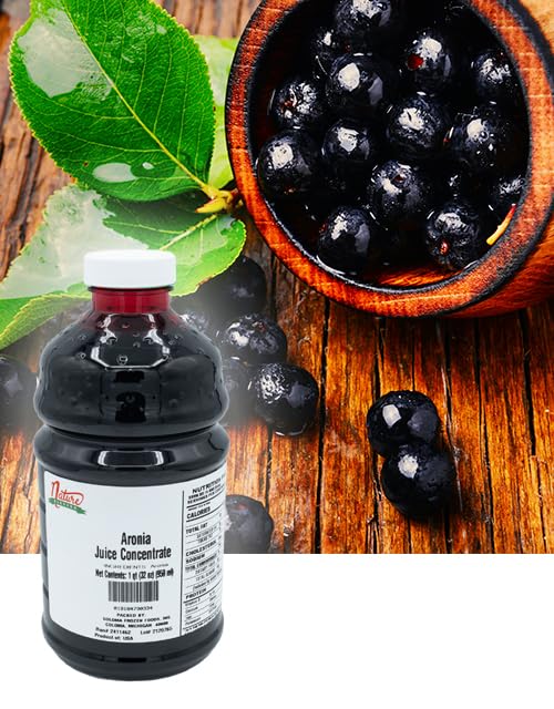 Nature Blessed 100% Pure Aronia Berry Fruit Juice Concentrate - 1 Quart (1/32 fl oz bottle) Applications: Excellent for Home Wine Making Brewing Distilling Smoothies Mead Jelly