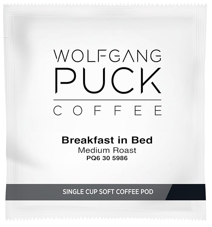 Wolfgang Puck Coffee Breakfast In Bed 12 Gram Soft Pods 16 Count (Pack of 6)