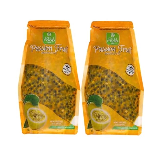 MNPassion Fruit Pulp 100% Fruit No Added Sugar – Maracuya For Smoothies &amp Desserts Cocktails Drinks Sugar free 2 Pack (16 oz Each)