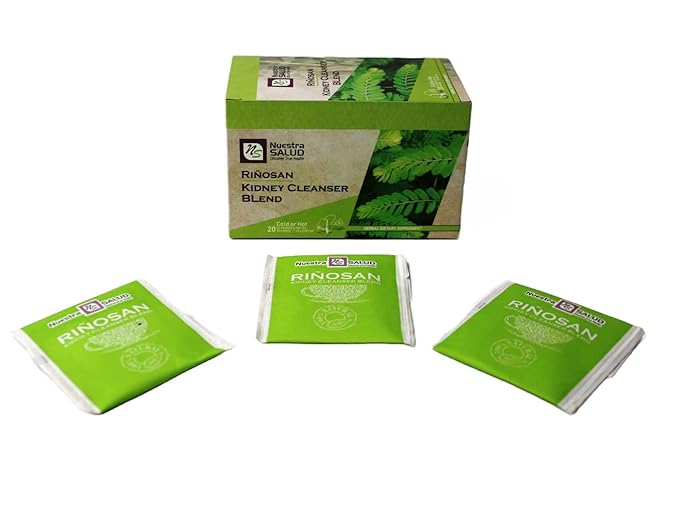 Kidney Cleanser Tea Herbal Blend Riñosan Te Kidney Stones - Value Pack 60 tea bags 100% Natural Caffeine Free