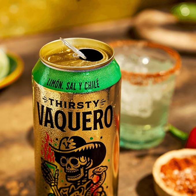 Thirsty Vaquero Variety Pack Mexican-inspired soda Real Fruit Juice &amp Savory Spices Organic Agave Low Calorie | Lime Salt &amp Chile Watermelon Jalapeno Mango Habanero (12-Pack | 16Oz Can