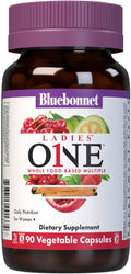 Bluebonnet Nutrition Ladies One Vegetable Capsule Whole Food Multiple K2 Organic Vegetable Energy Vitality Non-GMO Gluten Free Soy Free Milk Free Kosher 90 Vegetable Capsule 3 Month Supply