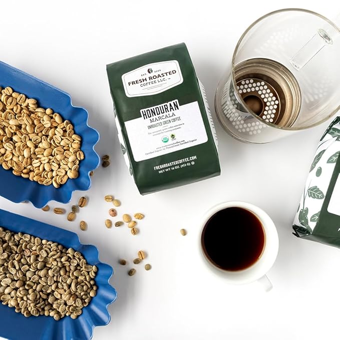 Fresh Roasted Coffee Unroasted Organic Honduran Marcala | USDA Organic 100% Single Origin Kosher | 5 Pound