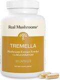 Real Mushrooms Tremella Mushroom Extract 120 ct Blend for Daily Wellness Routine - Vegan Non-GMO Organic Supplements Humans Support Supplement