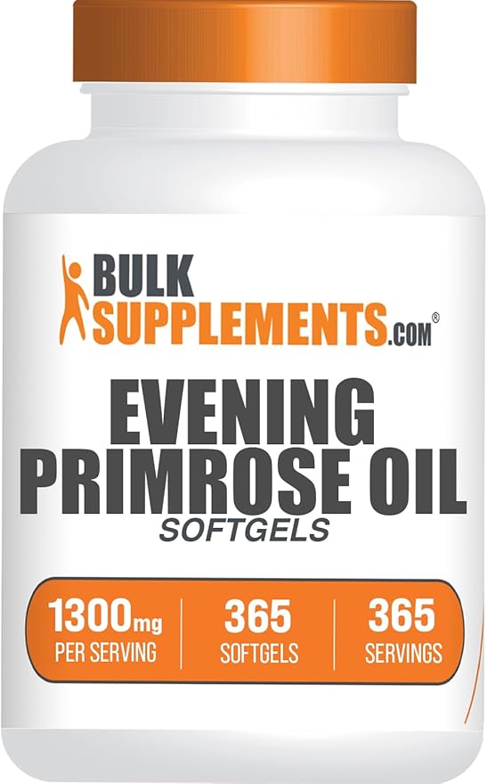 BulkSupplements.com Evening Primrose Oil Softgels - GLA Supplements Evening Primrose Oil 1300mg - Gluten Free 1 Softgel per Serving 365 Count (Pack of 1)