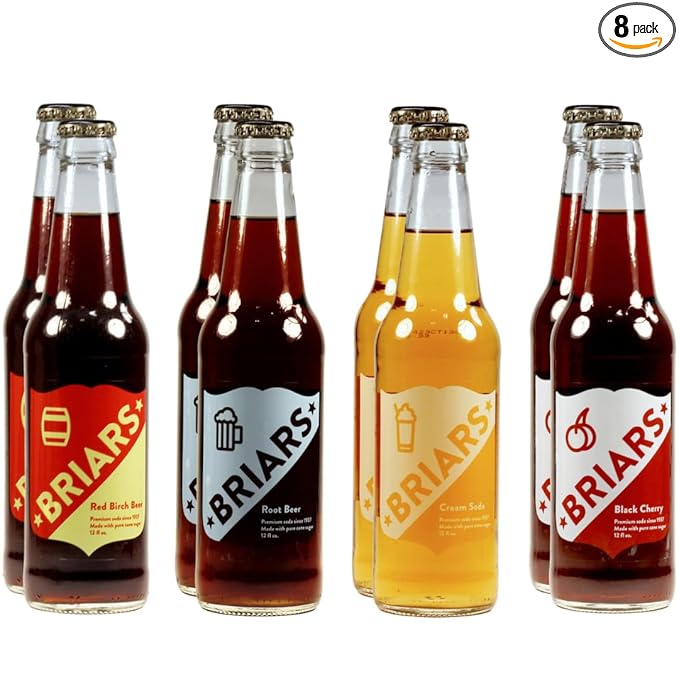Briars Soda - Classic Soda 12 fl oz Glass Bottles (8 Pack) (8 - Pack 4 Flavor Variety)