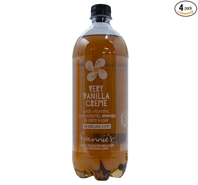 AmishTastes Frannie’s Sparkling Very Vanilla Creme 1 Liter (Pack of 4)