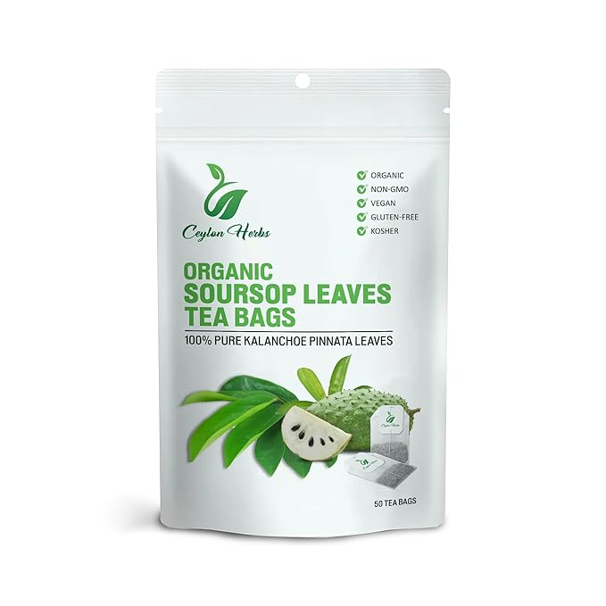 Soursop Leaves Tea Bags - 100% Pure Organic No Additives Natural Dried Soursop Leaves