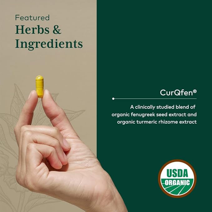 GAIA HERBS PRO Turmeric Fenugreek Complex - Daily Dietary Supplements for Active Lifestyle Support* - Herbal Nutrient Complex with Fenugreek Extract &amp Organic Turmeric - Vegan - 120 Capsules