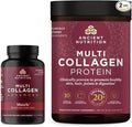 Ancient Nutrition Multi Collagen Advanced Capsules Muscle 90 Count + Multi Collagen Protein Powder Unflavored 45 Servings