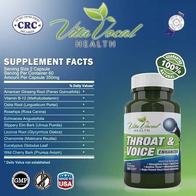 VitaVocal Throat &amp Voice Enhancer Eliminates or Reduces Hoarseness Restores Vocal Clarity Amazing Voice Remedy for Vocal Troubles for Singers Actors Public Speakers