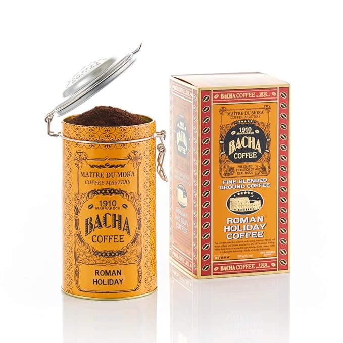 Bacha Coffee | Roman Holiday Fine Blended Ground Beans Medium Light Roast 100% Arabica Specialty Coffee 250g Autograph Collection Gift Box