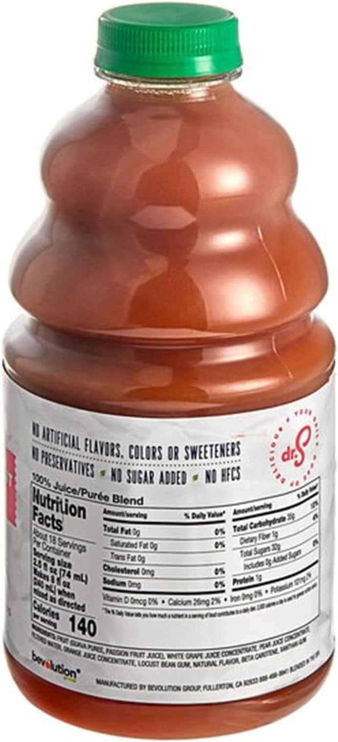 100% Crushed Guava Passion Fruit Smoothie Mix 46 fl. oz. WS-103DR100GUAP-NF