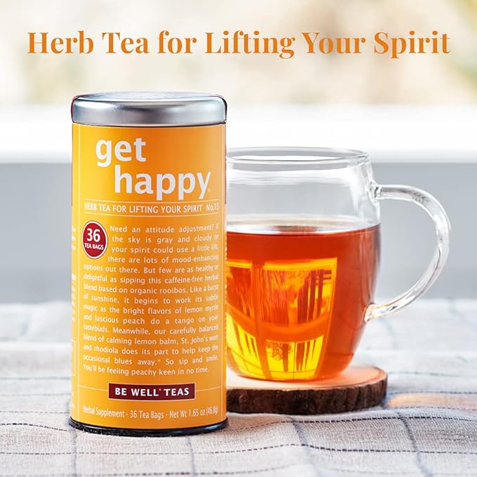 The Republic of Tea Be Well Teas No. 13 Get Happy Herbal Tea For Lifting Your Spirits Refill Pack of 250 Tea Bags