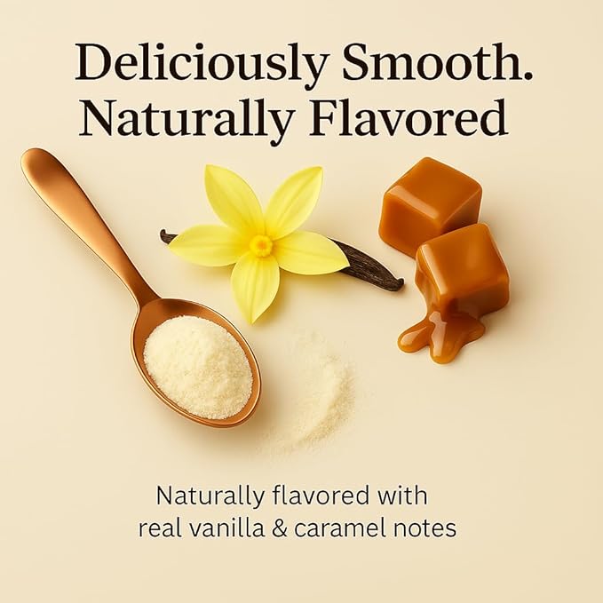 ORGANICS NATURE Collagen Peptides Powder with Irish Sea Moss Vanilla Caramel Flavored | Naturally Sourced Hydrolyzed Collagen w/Biotin for Hair Skin Nail and Joint Support 30 Servings 380 gr