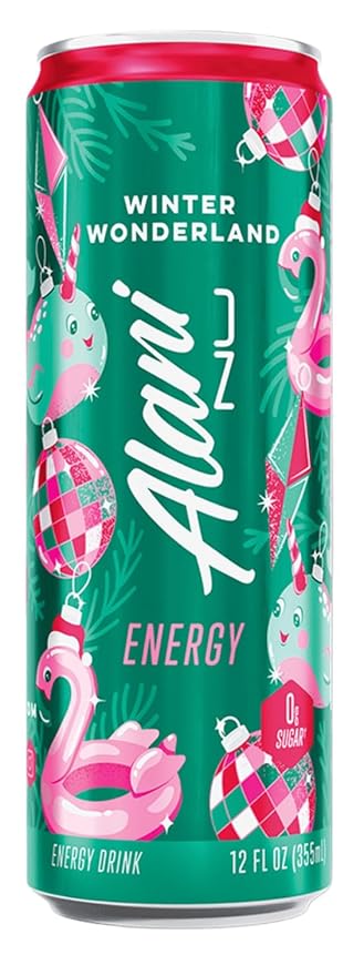 New Alani Sugar Free Energy Drinks Variety Pack Low Calorie12 oz (6 Pack) Witch's Brew Pink Slush Winter Wonderland