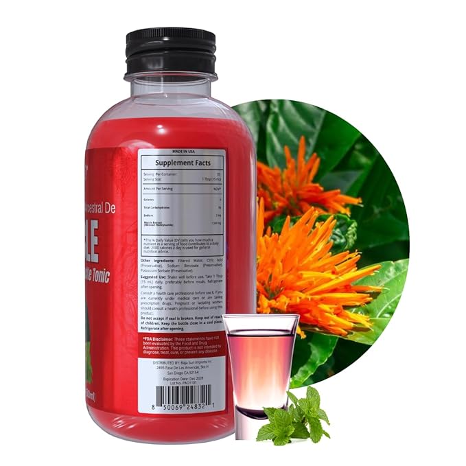 Premium Viral Muicle Tonic (Mexican Honeysuckle) 16.9 fl oz (500ml) - Concentraded Bitter Tonic 1 Tbsp = 3 Cups of Sangre de Cristo Tea- Tonico Herbal - Herbal Fitness Natural Traditional