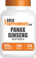 BulkSupplements.com Panax Ginseng Softgels - Panax Ginseng Extract Herbal Supplement - Gluten Free 1 Softgel per Serving (225mg) 240 Count (Pack of 1)