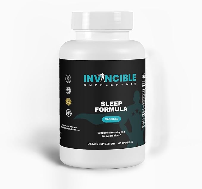 Sleep Formula | Non-GMO Valerian Chamomile &amp GABA Supplement | Promotes Restful Sleep Reduces Stress | Lab Tested Herbal Sleep Aid for Deep Groggy-Free Rest