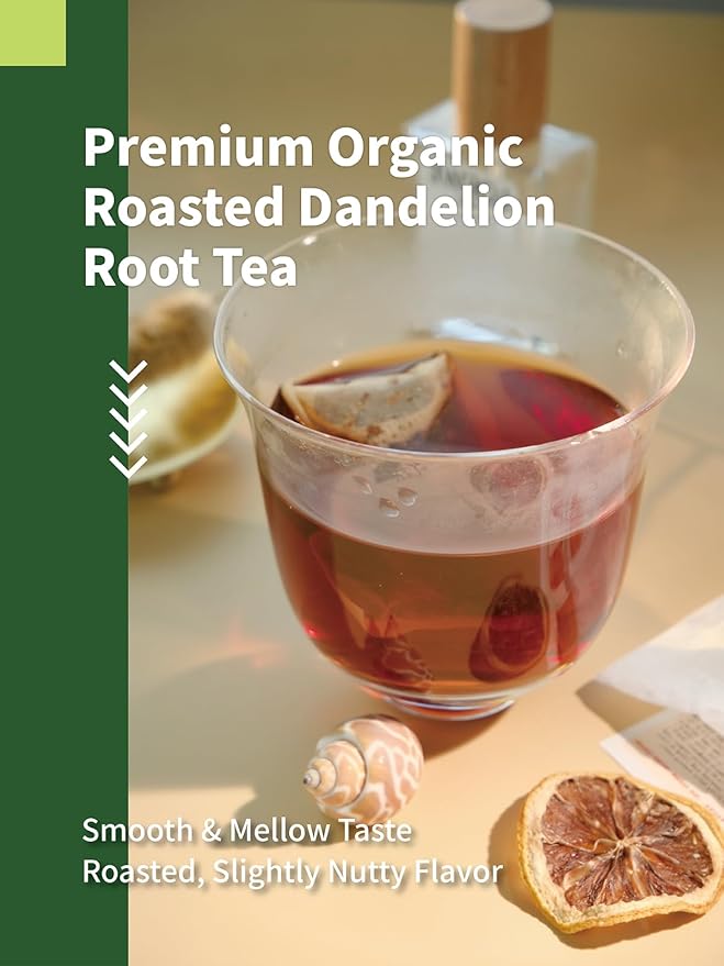 HYNTMYT Organic Roasted Dandelion Root Tea Bags USDA Organic Tea Pure Dandelion Root Smooth &amp Mild Taste Caffeine Free 120 Count