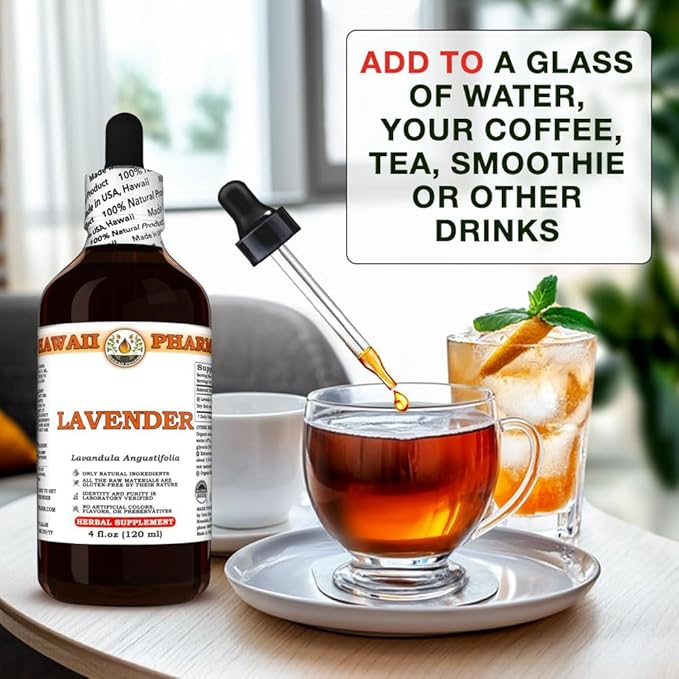 Lavender (Lavandula Angustifolia) Dry Herb Tincture Made in Hawaii Professional Grade Small Batch Raw Materials All Natural Vegan Pure Liquid Extract - 32 fl.oz