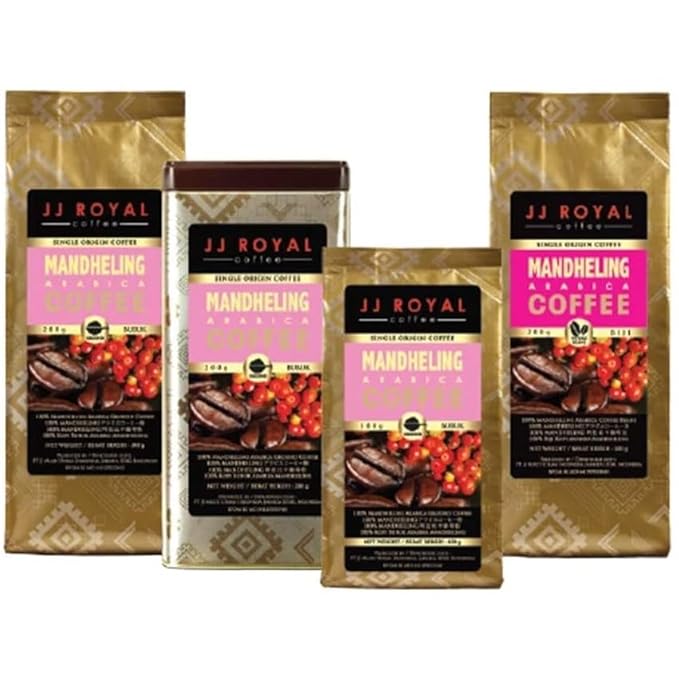 JJ Royal Coffee Mandheling Arabica 200g Ground Coffee (Pack of 1)