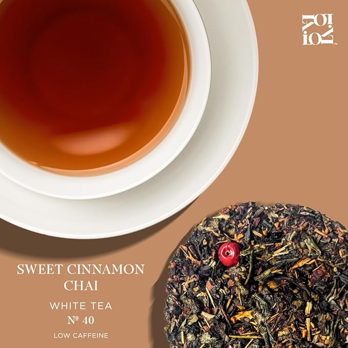iLOLA 2-pack Loose Leaf Tea Discs Sweet Cinnamon Chai No. 40 | Oprah’s Favorite Things 2022 | Bai Mudan White Tea w/Vanilla &amp Spices | Low Caffeine | No Tea Bag Needed | 13 Individual Discs