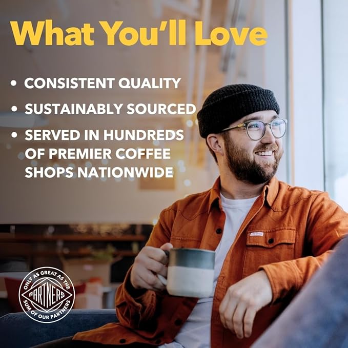 PARTNERS COFFEE ROASTERS - Whole Bean Coffee (Elevate - Espresso Medium Roast) 12oz (2 Pack) - Well-Balanced Espresso - Whole Coffee Beans - Lab Tested for Mycotoxins &amp Heavy Metals - Hand Roast