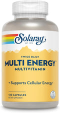 SOLARAY Twice Daily Multi Energy Multivitamin Iron Free | Complete Multi for Immune &amp Energy Support | Non-GMO | 120ct (60 Serv 120 CT)