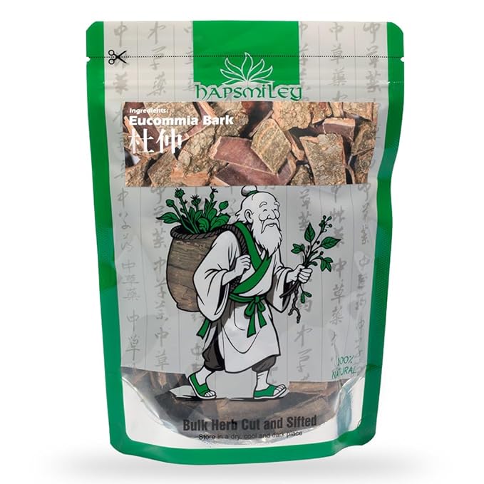 Hapsmiley Organic Eucommia Bark(Du Zhong / 杜仲) Wild-Crafted Dried Bulk Herbs 3.5 Oz (100 g)
