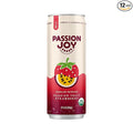 Passion Joy Organic Soda – Passion Fruit &amp Strawberry 12 oz Slim Cans (Pack of 12)