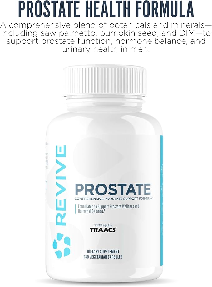 Revive MD Prostate Supplements for Men – Maintain Healthy Prostate-Specific Antigen (PSA) &amp Estrogen Levels and Urinary Flow – with Saw Palmetto &amp Beta Sitosterol for Prostate Health (60 Servi