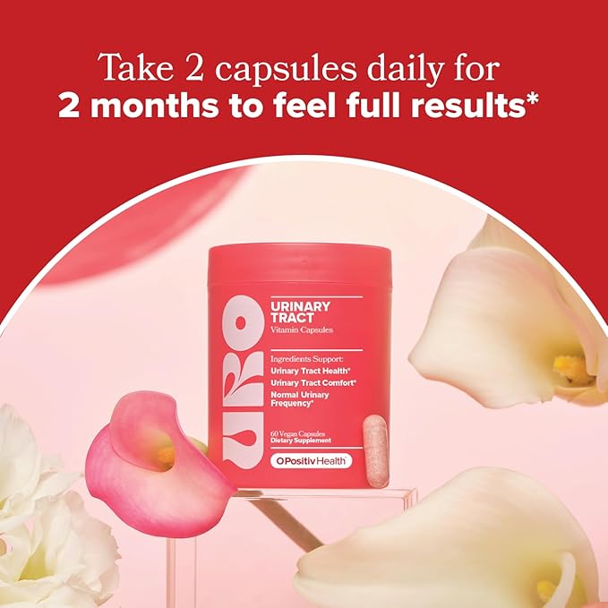 O Positiv URO Urinary Tract Health Supplement for Women 60 Count (Pack of 1) - Urinary Support Vitamins with Pacran Complete Cranberry Extract D-Mannose &amp Vitamin C - Vegan &amp Gluten-Free