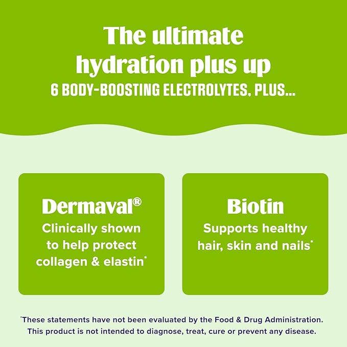 Ultima Replenisher Collagen Defense Supplement and Electrolytes Powder - Kiwi Strawberry 13 Stickpacks - Hydration Packets with Dermaval and Biotin that Keep Your Skin Hydrated and Looking Radiant