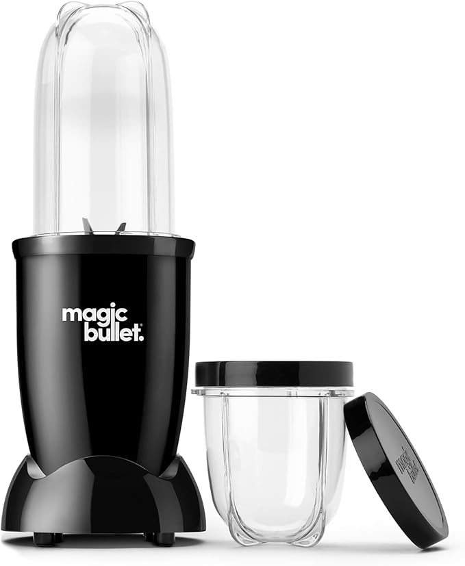 Magic Bullet® Blender Set 7-Piece Set 250W Blender and Food Processor 2 Blending Cups Cross Blade Compact Design Smoothies Sauces Silver MBR-0701AK (Pack of 4)