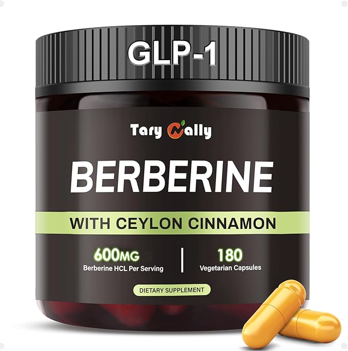 Liposomal Berberine Supplement - 180 Capsules Organic Berberine with Ceylon Cinnamon &amp Citrus Bergamot Supplement Metabolism &amp Blood Sugar Support for Women and Men 3-Month Supply