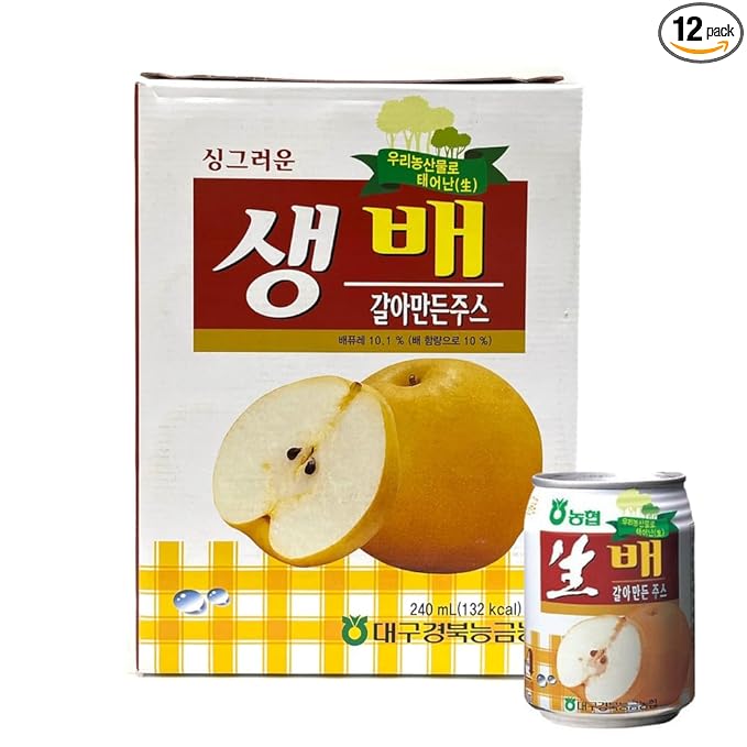 NH Korean Grated Pear Juice Can 240ml X 12 pieces/Korean Food Korean Drink Korean Juice