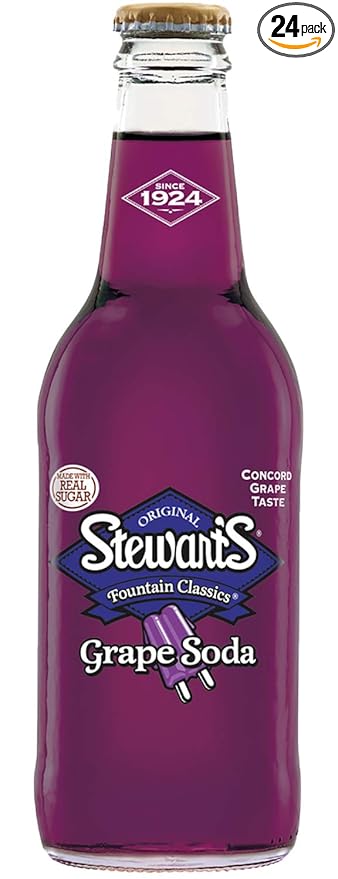 Stewart's Grape Soda 12 fl oz (24 Glass Bottles)