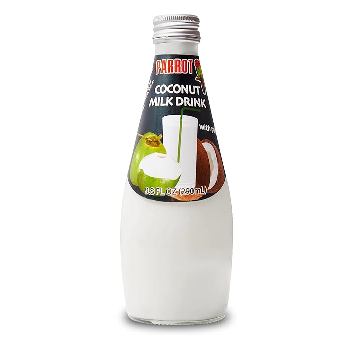 Parrot Coconut Water with Pulp 11.5 fl oz and Coconut Milk Drink Original with Pulp 290ml（Total Pack of 24）