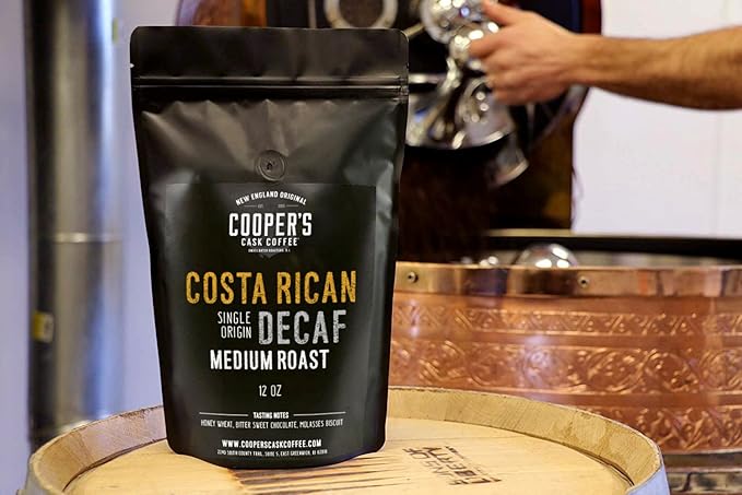 Decaffeinated Gourmet Coffee Sampler Gift Box Set - Whole Beans - 4-Pack - 4oz and Decaf Costa Rican Coffee Medium Roast - Swiss Water Processed Decaffeinated - 12oz Bag