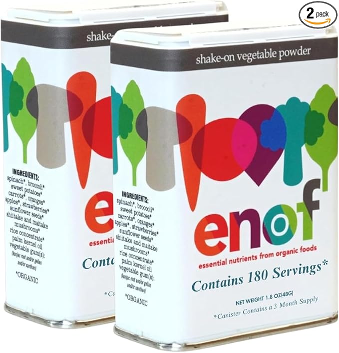 ENOF Organic Fruit and Vegetable Powder Supplement Kids &amp Adults | 10 Clean Ingredients - Strawberry Spinach | Gluten &amp GMO Free Vegetable Powder for Kids | 360 Servings 6 Mo. Supply Made i