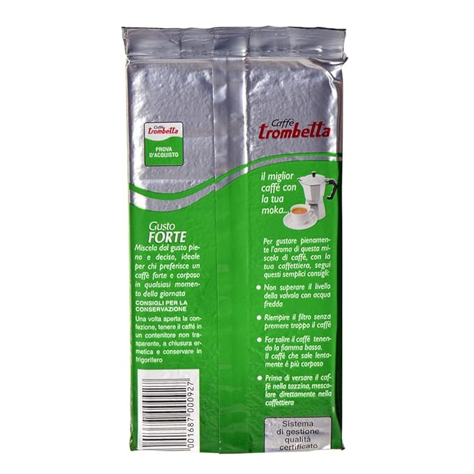 Trombetta Grinded Coffee Gusto Forte 8.5 Ounce (Pack of 20)