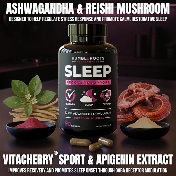 Extra Strength Sleep Aid for Adults with Extended Release MicroActive Melatonin Ashwagandha L-Theanine &amp 7 Additional All-Natural Ingredients | Advanced Recovery Supplement (90 Capsules)