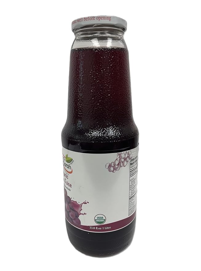Anna and Sarah 33.8 Oz Organic Grape Juice - USDA Organic Certified - Glass Bottle (4 Pack) No Sugar No Artificial Colors No Preservatives No Flavors Added Not from CONCENTRATE