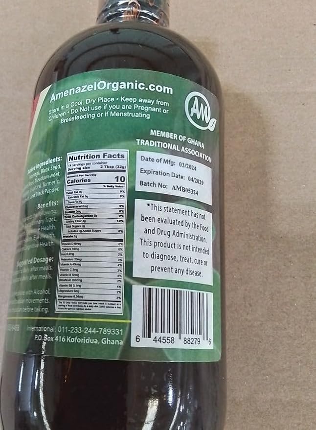 Amenazel Organic Moringa Bitters 16 fl oz