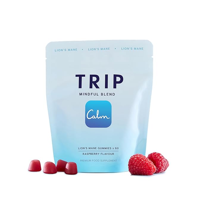 TRIP Lion’s Mane Gummies with 2000mg Lion’s Mane Mushrooms Extract Per Serving Vegan Naturally Flavored On the Go Chewable Gummy Delicious Raspberry Flavor 1 Bag 60 Count