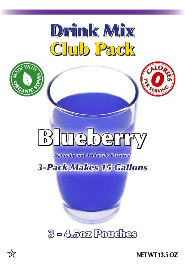 GramZero Blueberry Zero Calorie Sugar Free Drink Mix Great For Nutrition Club Loaded Teas Stevia Sweetened