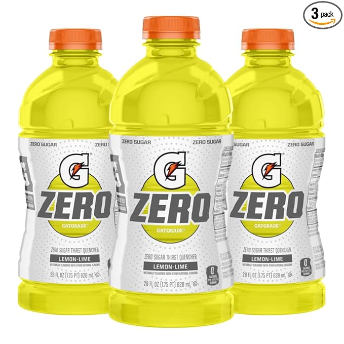 Thirst Quencher for Gatorade Zero Sugar Lemon Lime Thirst Quencher 28 Fl Oz Bottle (Pack of 3)