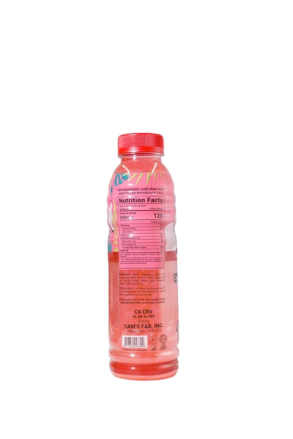 Niconico juice drink with nata de coco 30% fruit juice (16.9 floz 6 Pack) (6 Strawberry)