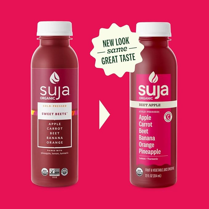 Suja Essentials Organic Sweet Beets Juice 12 Fluid Ounce - 6 per case.